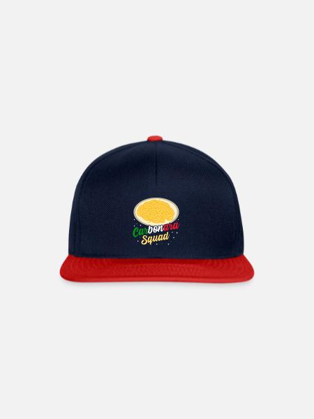 Italien Carbonara Pasta - Snapback Cap - Navy/Rot