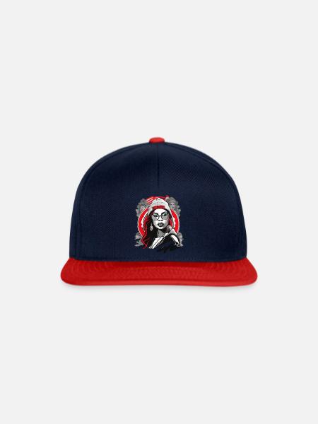 Mädchen im Old School und hip hop design - Snapback Cap - Navy/Rot