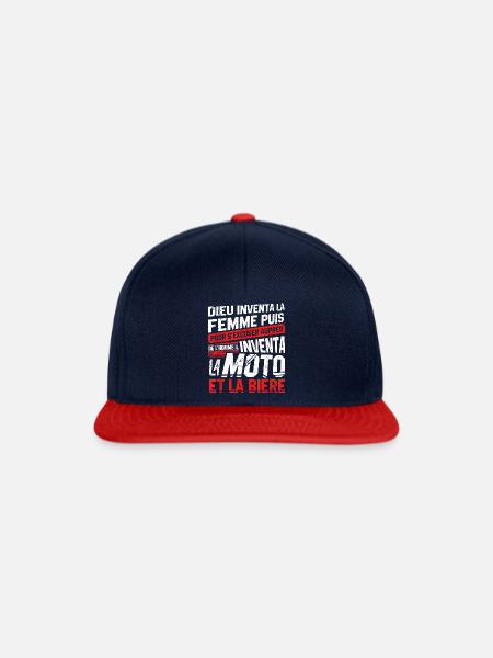 Biker Mann Motorrad Geschenk Motorrad Biker - Snapback Cap - Navy/Rot