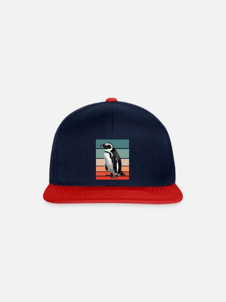 Penguin Retro - Snapback Cap - Navy/Rot
