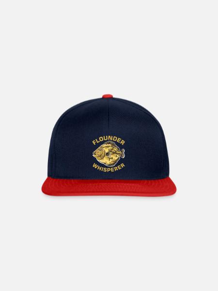 Flunder Fischer Spruch - Snapback Cap - Navy/Rot
