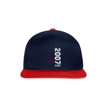 18. Geburtstag Geschenk Mann Original April 2007 - Snapback Cap - Navy/Rot - Vorne