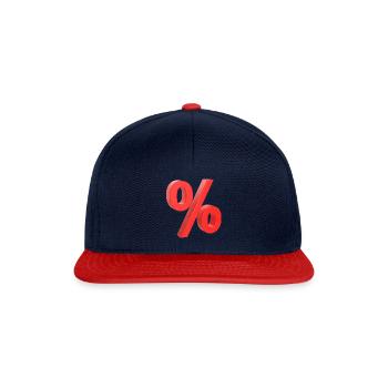 Prozentzeichen Rot 3D - Snapback Cap - Navy/Rot - Vorne