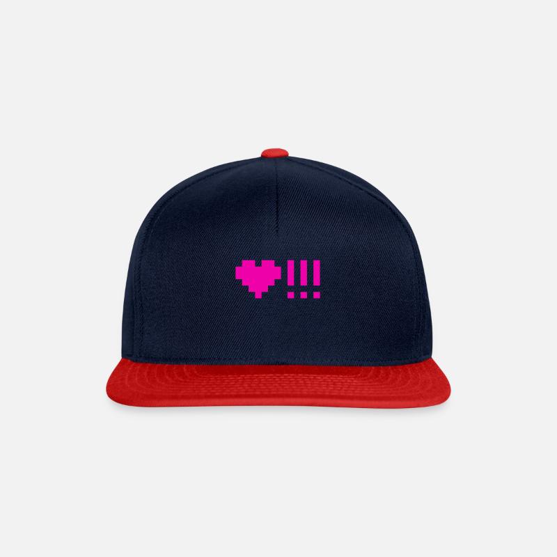 Hearts with three exclamation points - Snapback Cap - navy/red