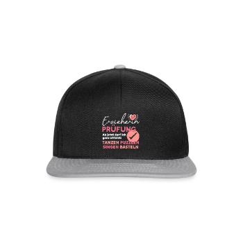 Erzieherin Prüfung geschafft! - Snapback Cap - Schwarz/Grau - Vorne