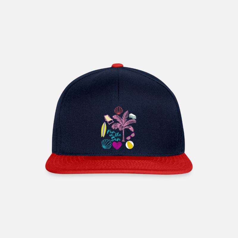 Fun in the Sun - Snapback Cap - Navy/Rot