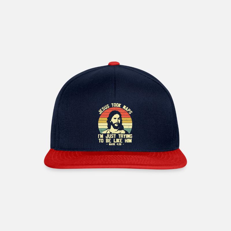 Christliche Sprüche - Snapback Cap - Navy/Rot