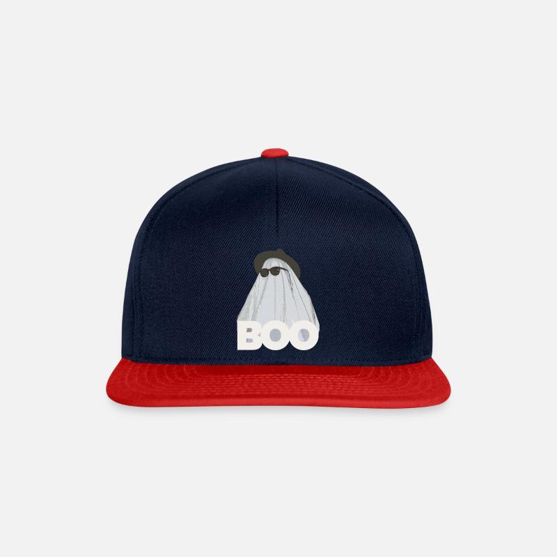 Funny ghost with sunglasses boo halloween - Snapback Cap - navy/red