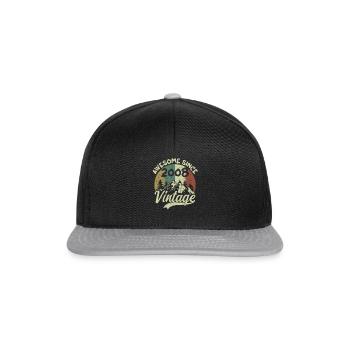 Jahrgang 2008 Geburtstagsgeschenk 2008 - Snapback Cap - Schwarz/Grau - Vorne