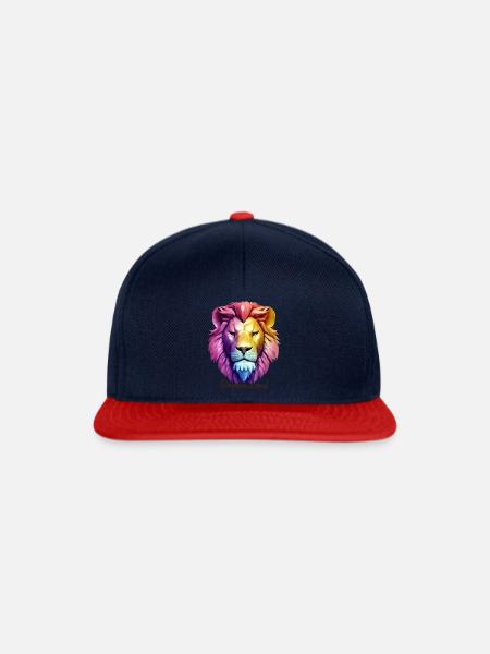 Löwe im Rainbowland - Snapback Cap - Navy/Rot