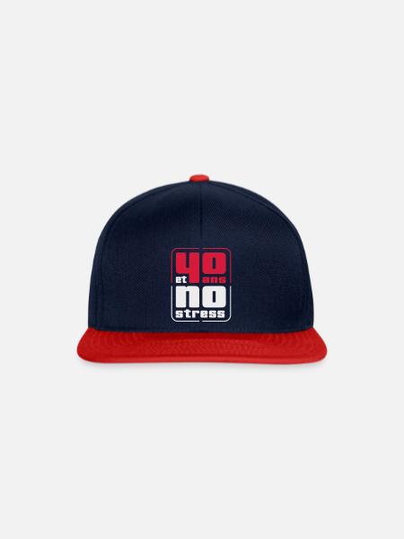40 ans et no stress - Casquette snapback - bleu marine/rouge