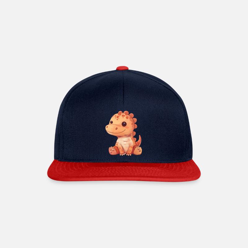 Dino Dinosaur Cute Trex - Snapback Cap - navy/red