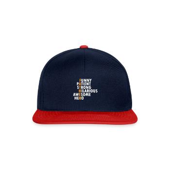 Père Père Personnage Fier Papa Valeurs Cadeau - Casquette snapback - bleu marine/rouge - Devant