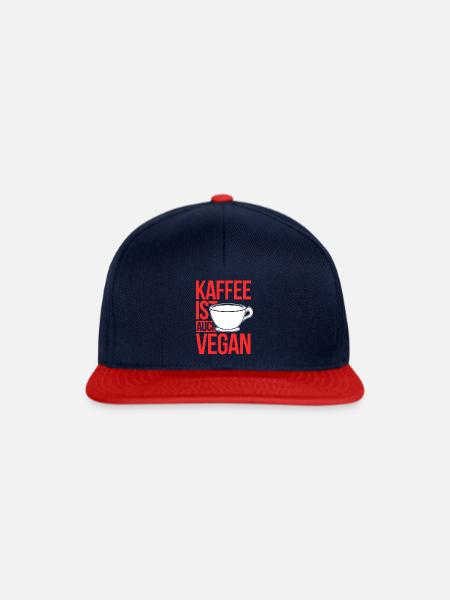 Perfektes Kaffee-Trinker Geschenk - Snapback Cap - Navy/Rot