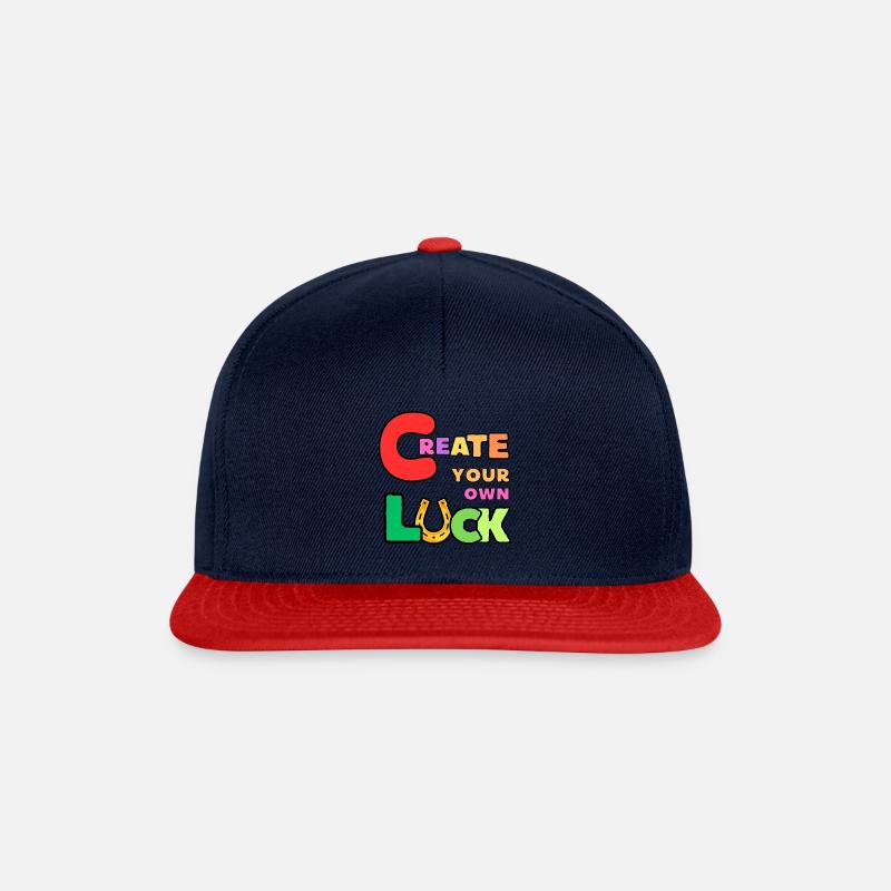 create your own luck - Snapback Cap - navy/red