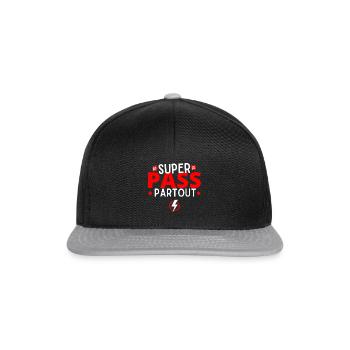super passe partout pass sanitaire cadeau humour - Casquette snapback - noir/gris - Devant