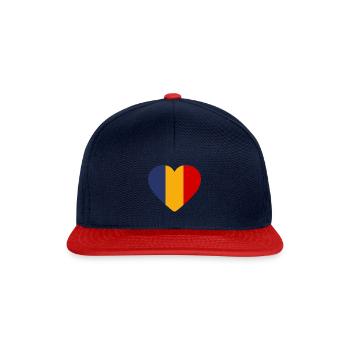 Drapeau du cœur de la Roumanie - Casquette snapback - bleu marine/rouge - Devant
