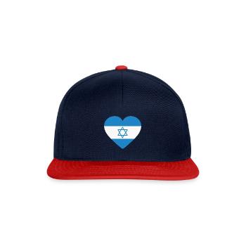 Drapeau coeur d’Israël - Casquette snapback - bleu marine/rouge - Devant