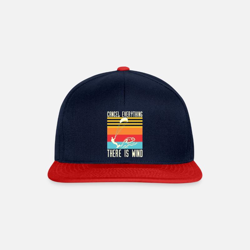 Stop everything, it winds kitesurf kiting now - Snapback Cap - navy/red