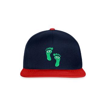 Happy Green Feet - Snapback Cap - navy/red - Front