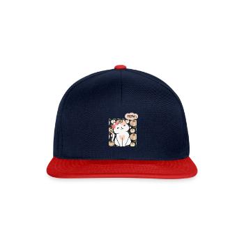 CuteCat meow - Casquette snapback - bleu marine/rouge - Devant