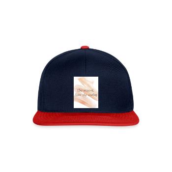 Stay inspired. Never stop creating. - Snapback Cap - Navy/Rot - Vorne