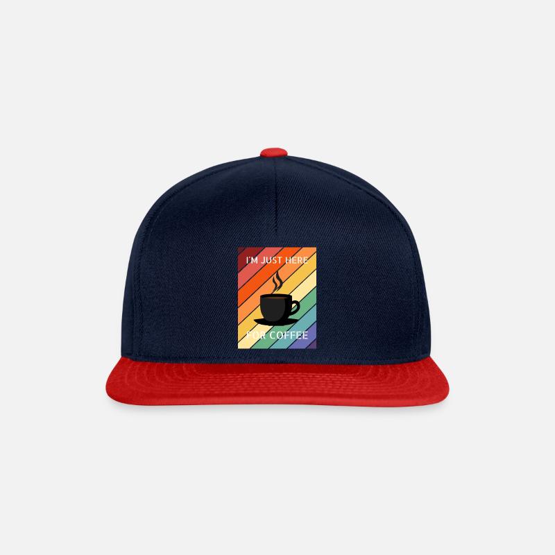 I´m Just Here For Coffee Regenbogen Retro Design - Snapback Cap - Navy/Rot