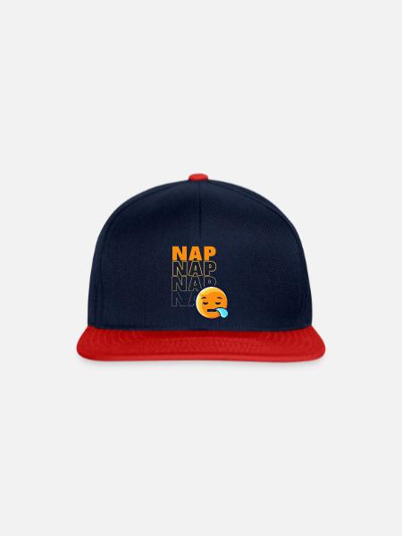 Nickerchen mit schlafendem Emoticon - Snapback Cap - Navy/Rot