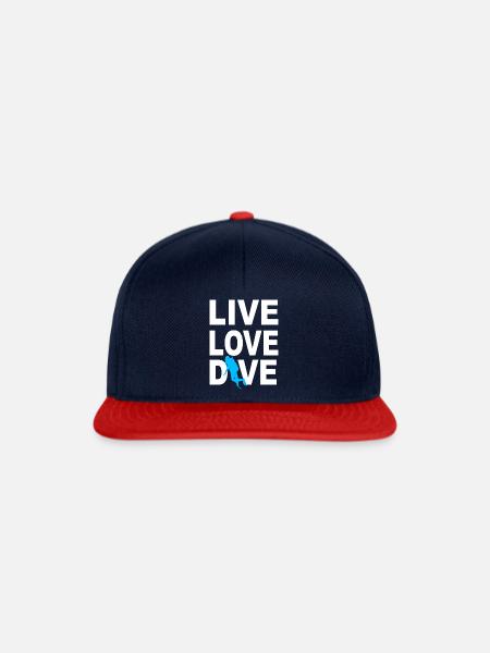 Tauchen lustiger Spruch - Snapback Cap - Navy/Rot