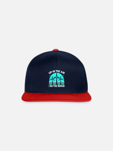 Windrad Kletterer Industriekletterer Geschenk - Snapback Cap - Navy/Rot