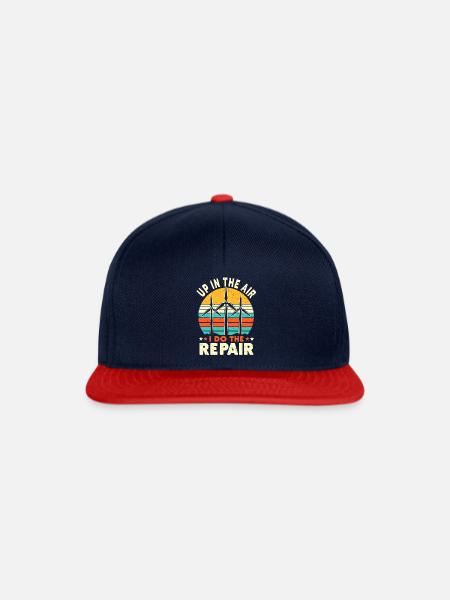 Windrad Kletterer Industriekletterer Geschenk - Snapback Cap - Navy/Rot