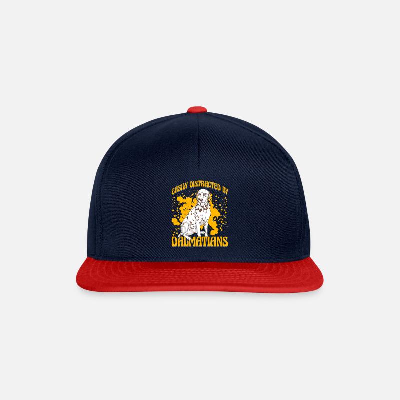 Easily distracted my Dalmatians - Snapback Cap - Navy/Rot
