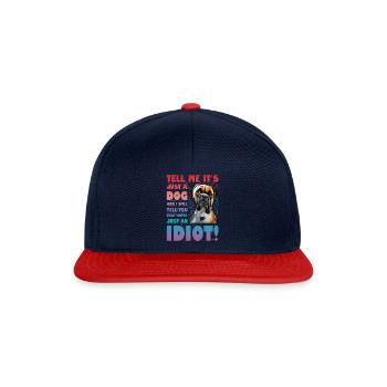 Boxer Lustiger Spruch - Snapback Cap - Navy/Rot - Vorne