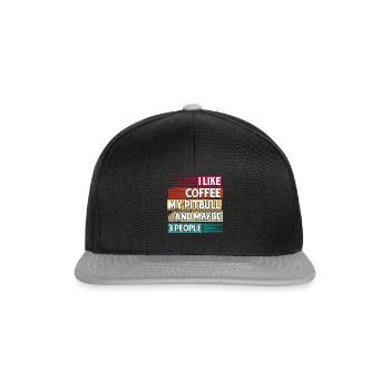 J’aime le café mon Pitbull et peut-être 3 personnes - Casquette snapback - noir/gris - Devant
