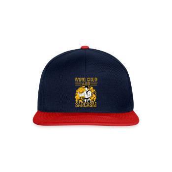 Wing Chun and Sarcasm - Snapback Cap - navy/red - Front