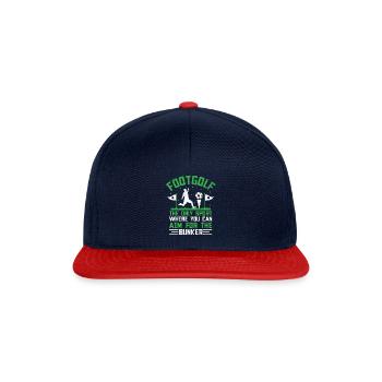 Footgolf Player Foot Golf Playing Footgolfers Foot - Snapback Cap - Navy/Rot - Vorne