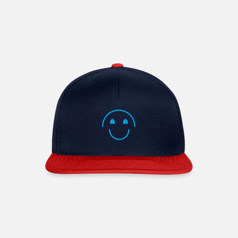 Smile-blau - Snapback Cap - Navy/Rot