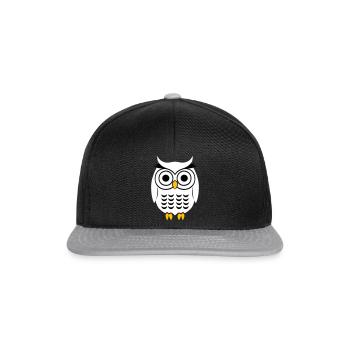 Eule Schwarz/Weiss - Snapback Cap - Schwarz/Grau - Vorne