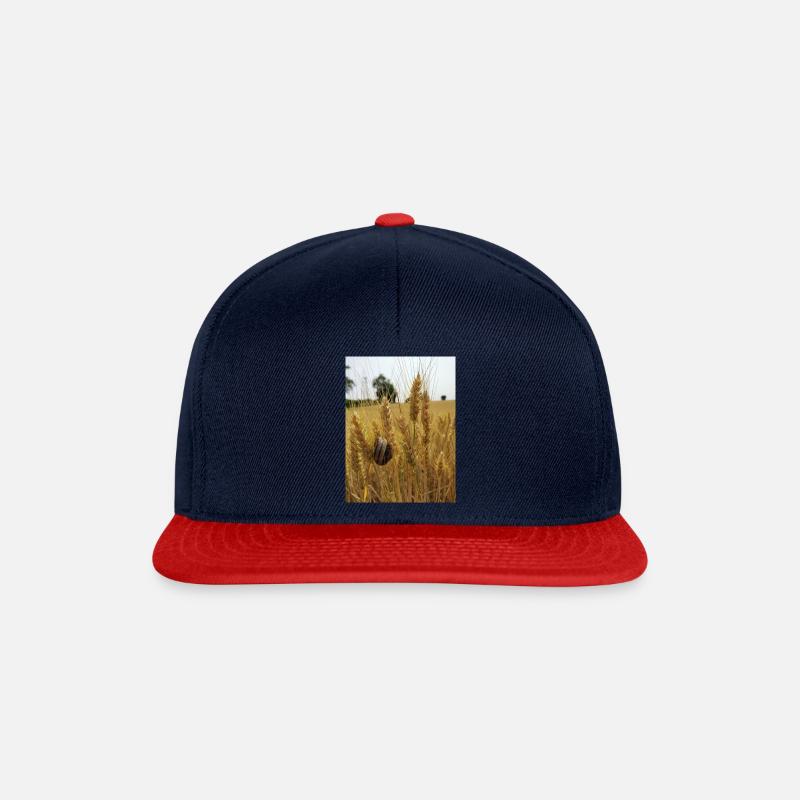 Escargot sur blé - Casquette snapback - bleu marine/rouge