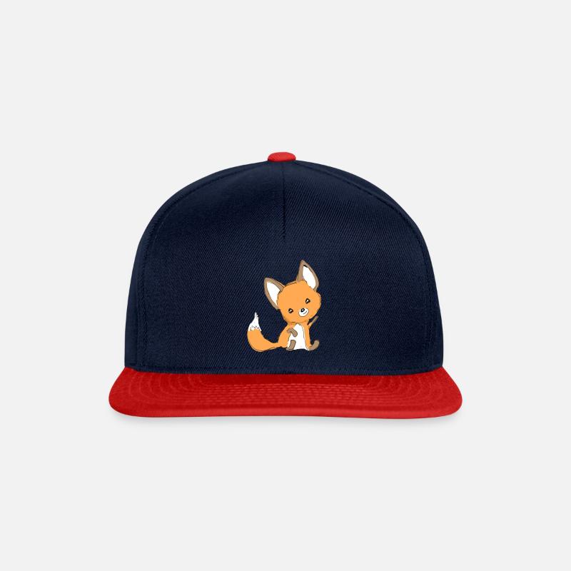 foxi - Snapback Cap - Navy/Rot