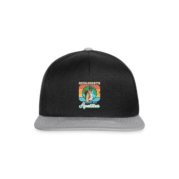 Geologist studies profession geologist hammer - Snapback Cap - black/grey - Front