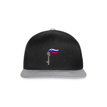 Slovenija Herkunft Slowenische Flagge Balkan - Snapback Cap - Schwarz/Grau - Vorne