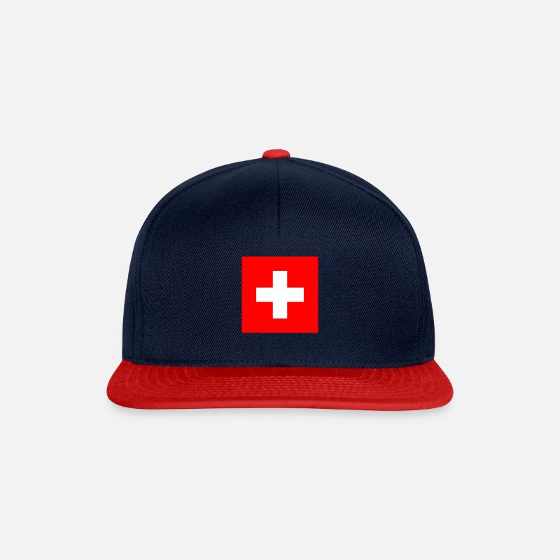 Swiss - Snapback Cap - Navy/Rot