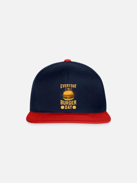 Everyday Is Burger Day - Snapback Cap - Navy/Rot
