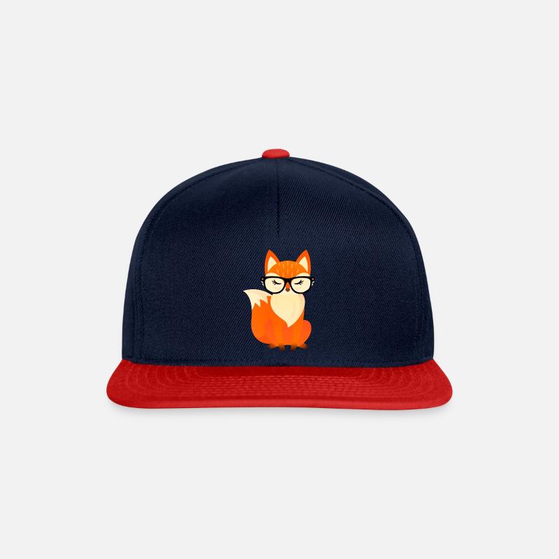 Schlauer Fuchs Schlaufuchs - Schule Einschulung - Snapback Cap - Navy/Rot