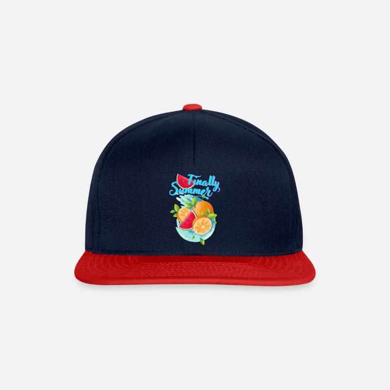 endlich Sommer - Snapback Cap - Navy/Rot