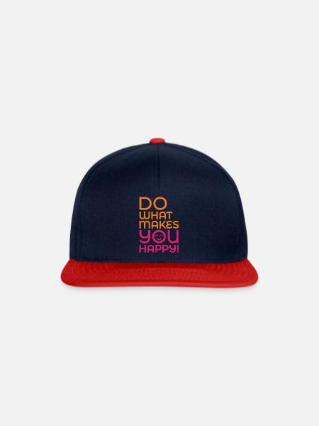 Do What Makes You Happy - Snapback Cap - navy/red