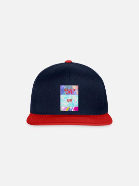 Good Life Good Love! - Snapback Cap - Navy/Rot