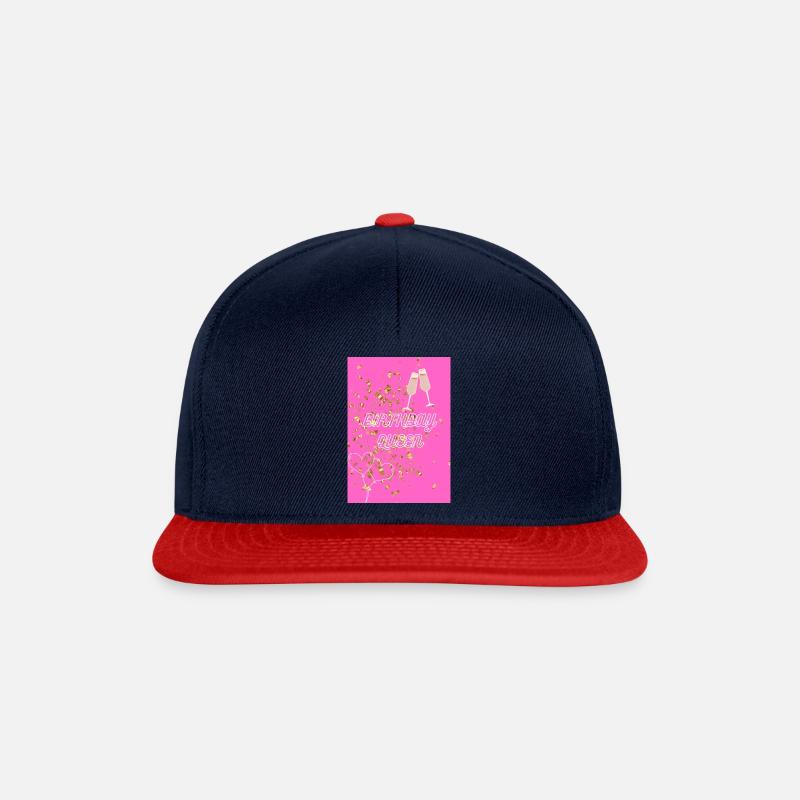 BIRTHDAY QUEEN - Snapback Cap - Navy/Rot