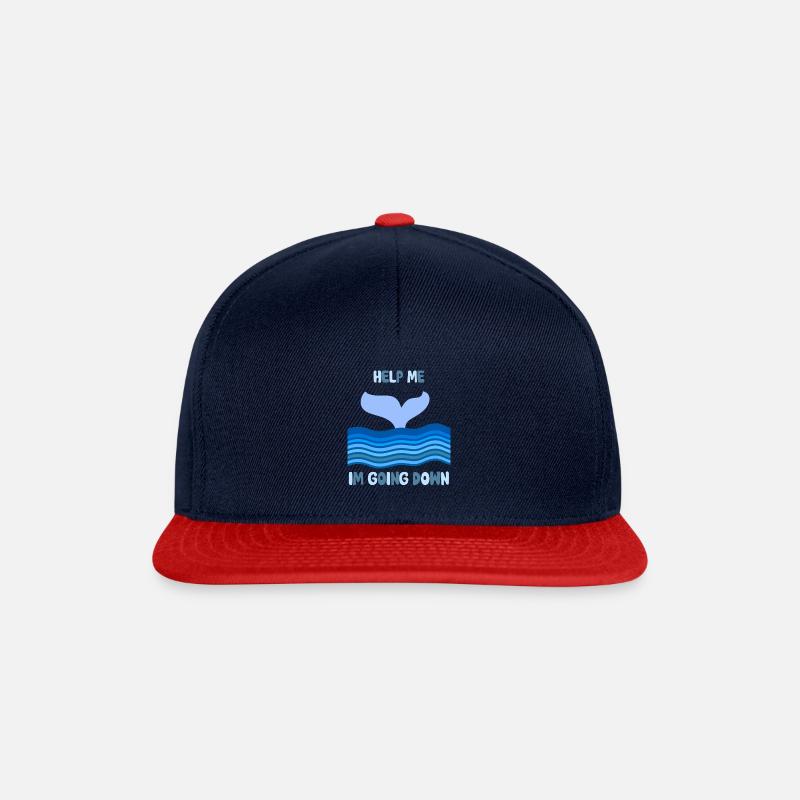 Help me, i‘m going down - Snapback Cap - Navy/Rot